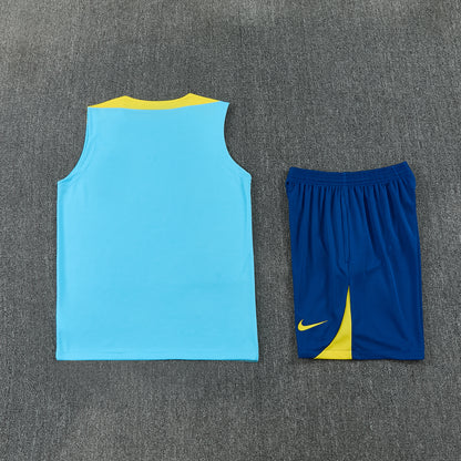 Barcelona Vest Set-Blue and Dark Blue