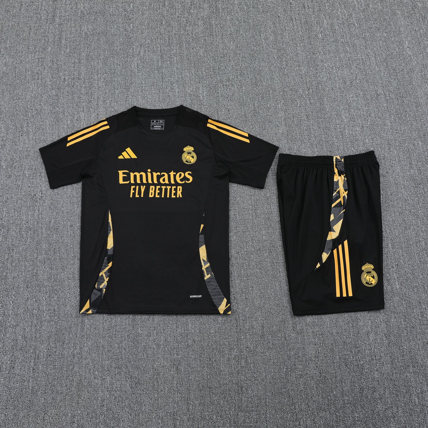 Real Madrid Shorts Set-Black and Golden