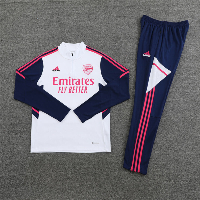 Arsenal Tracksuit-White and Navy Blue