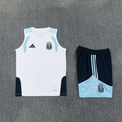 Argentina Vest Set-White and Blue