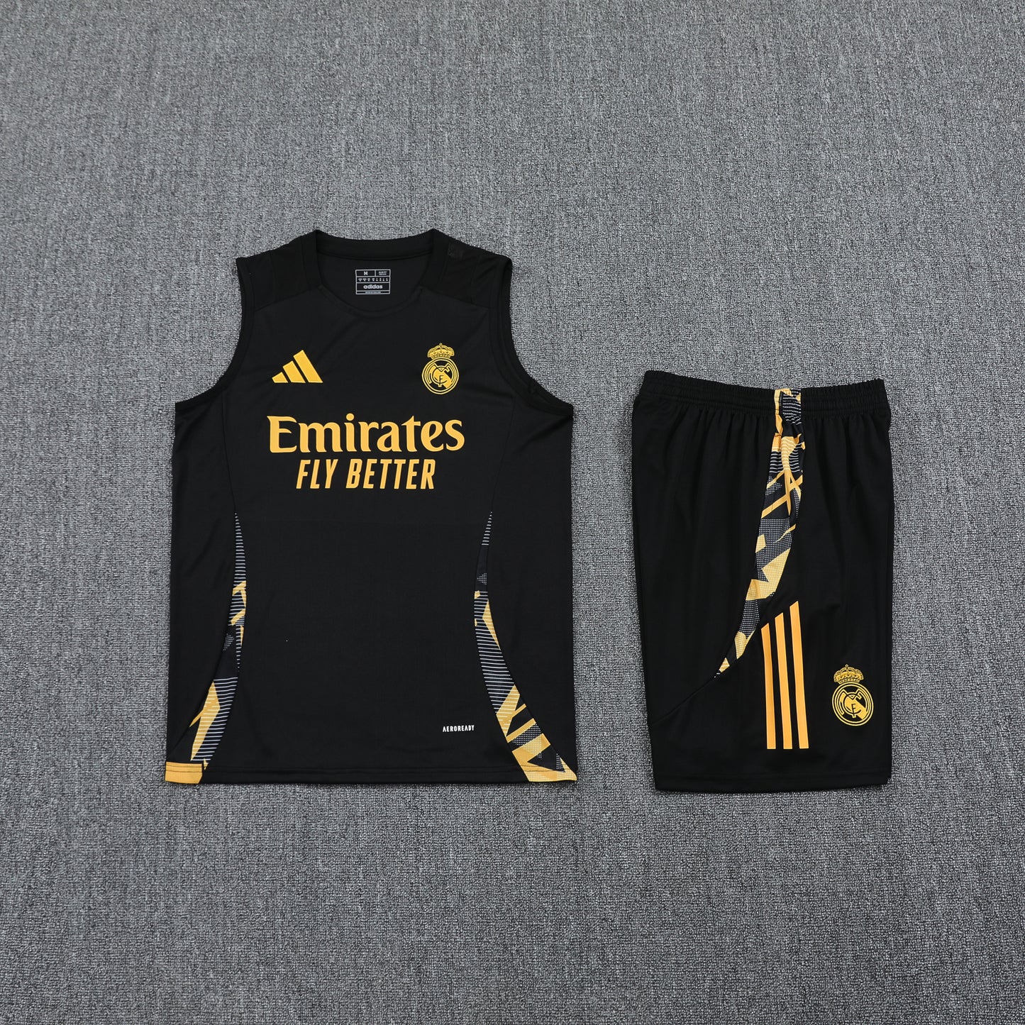 Real Madrid Vest Set-Black and Golden