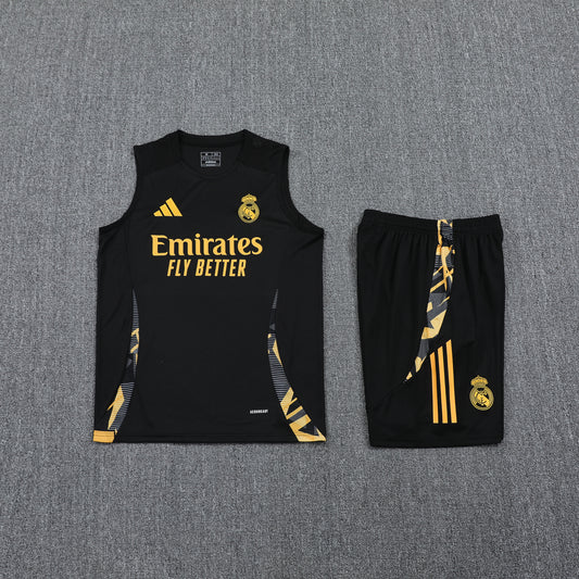 Real Madrid Vest Set-Black and Golden