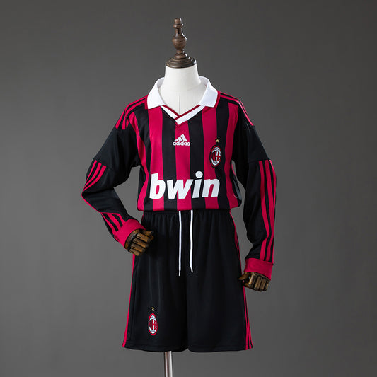 AC Milan 09/10 Home Retro Long Sleeve Kids Kit