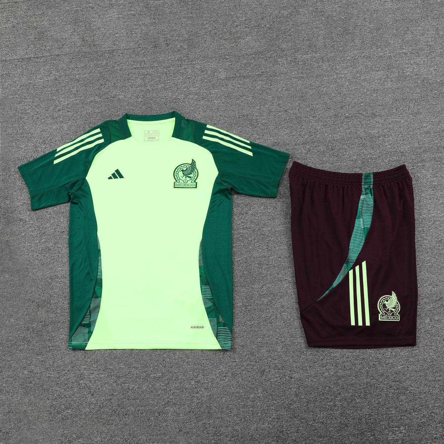 Mexico Shorts Set-Light Green and Brown