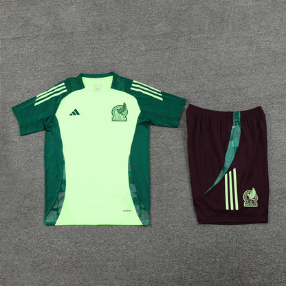 Mexico Shorts Set-Light Green and Brown