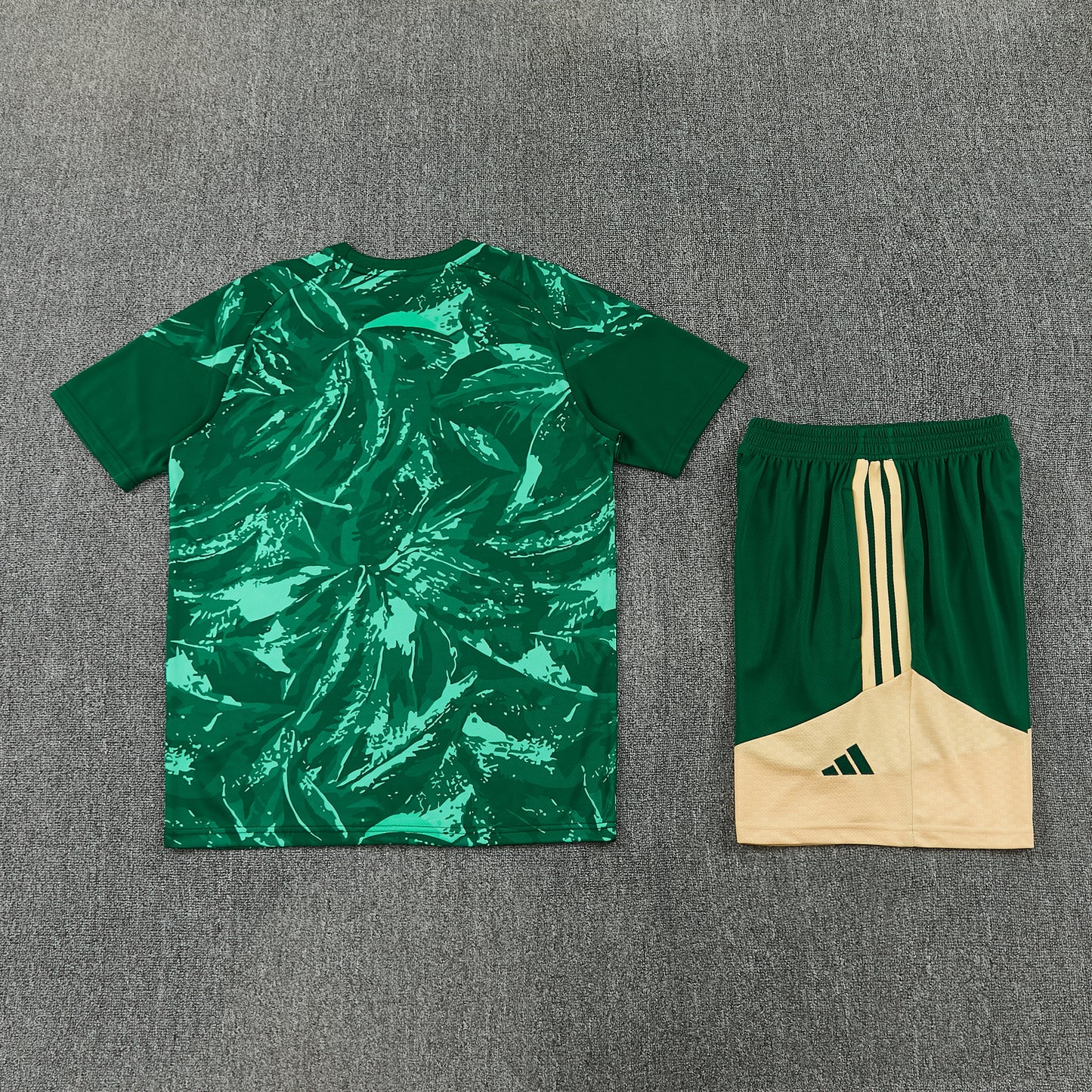 Real Madrid Shorts Set-Dark Green and Cream