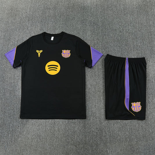 Barcelona Shorts Set-Black and Purple