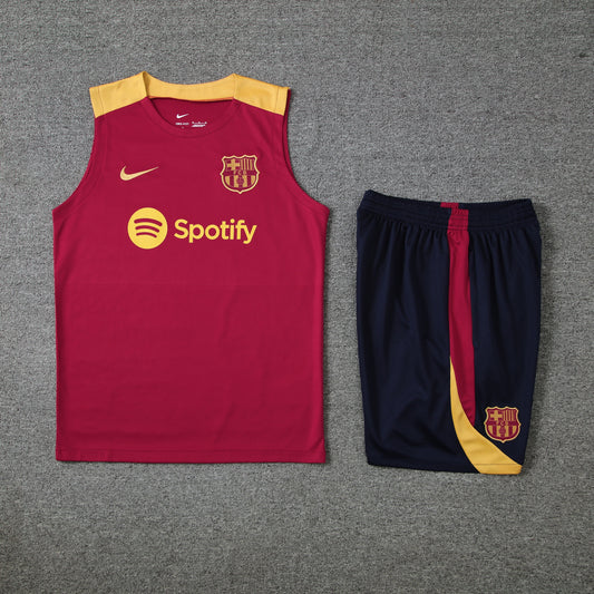 Barcelona Vest Set-Red and Black