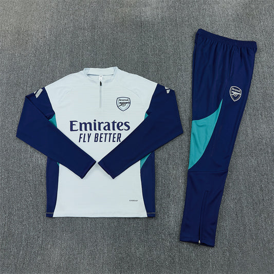 Arsenal Tracksuit-White and Navy Blue