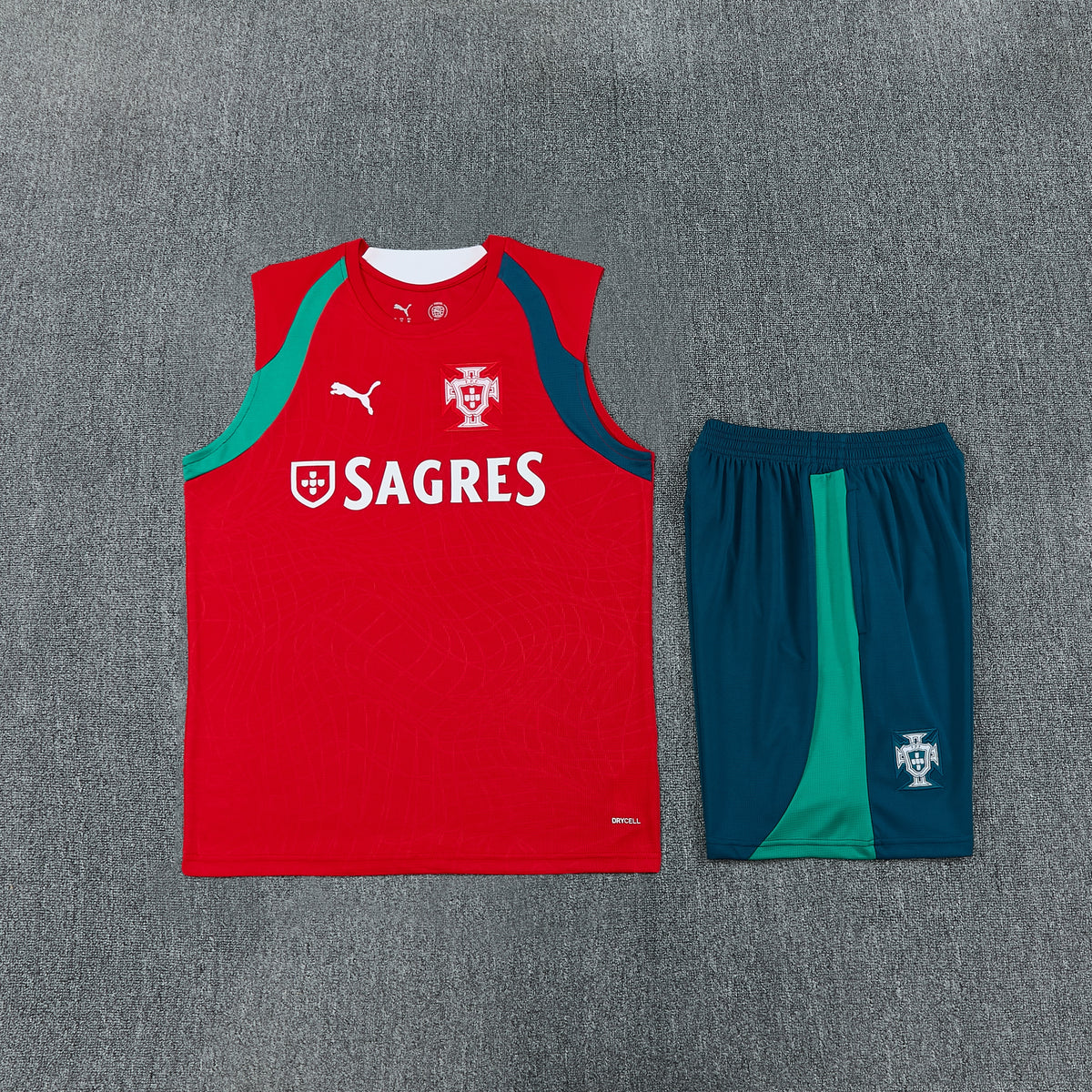 Portugal Vest Set-Red and Navy Blue