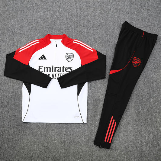 Arsenal Tracksuit-White, Red and Black