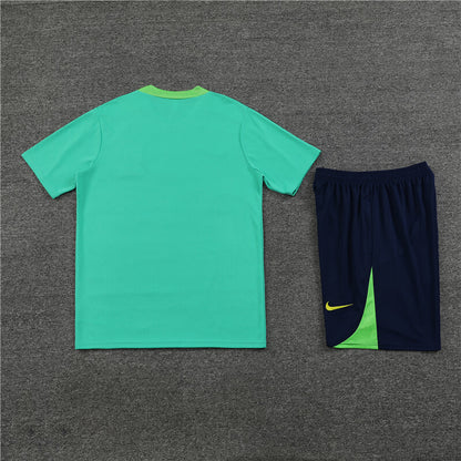 Brazil Shorts Set-Green and Navy Blue
