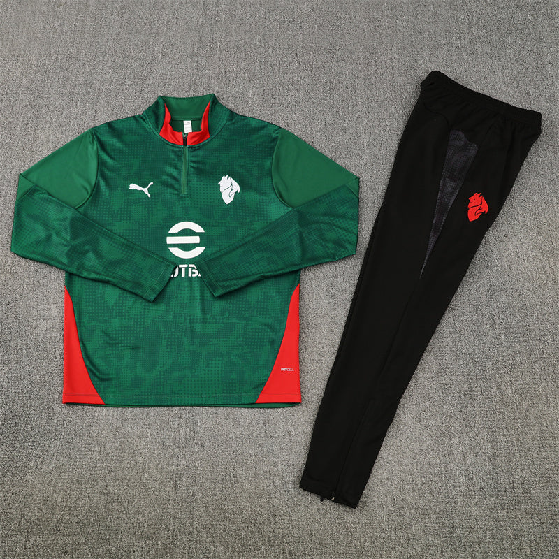 AC Milan Tracksuit-Dark Green and Black