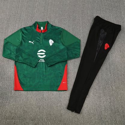 AC Milan Tracksuit-Dark Green and Black