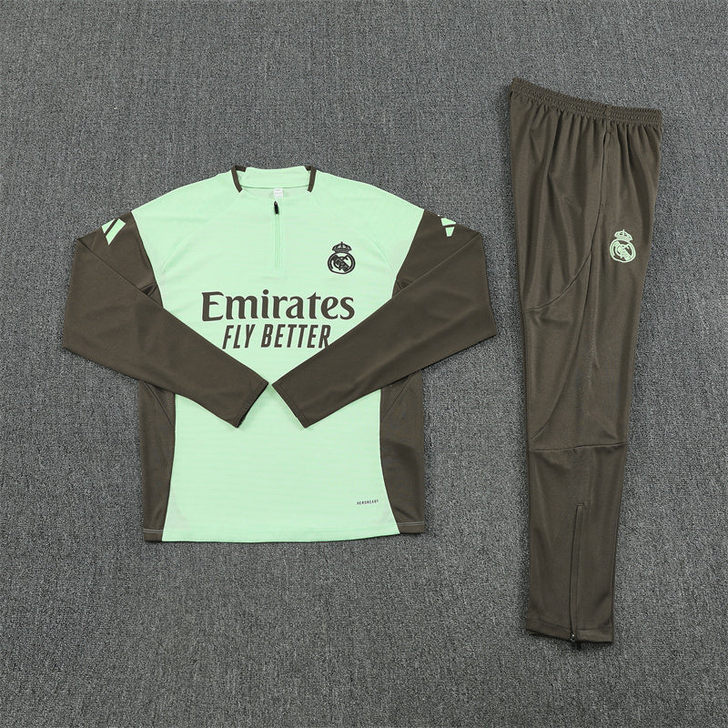 Real Madrid Tracksuit-Light Green and Olive Green