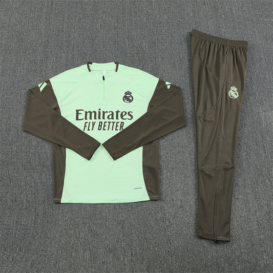 Real Madrid Tracksuit-Light Green and Olive Green