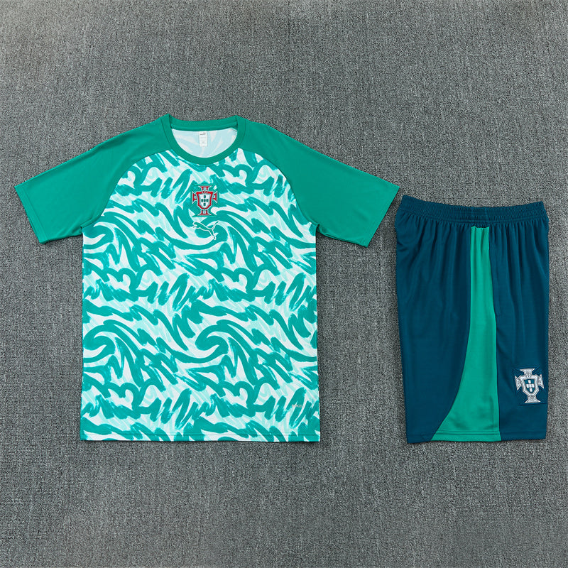 Portugal Shorts Set-Green and Blue