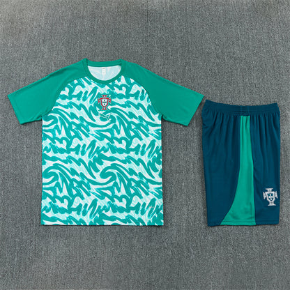 Portugal Shorts Set-Green and Blue
