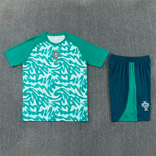 Portugal Shorts Set-Green and Blue