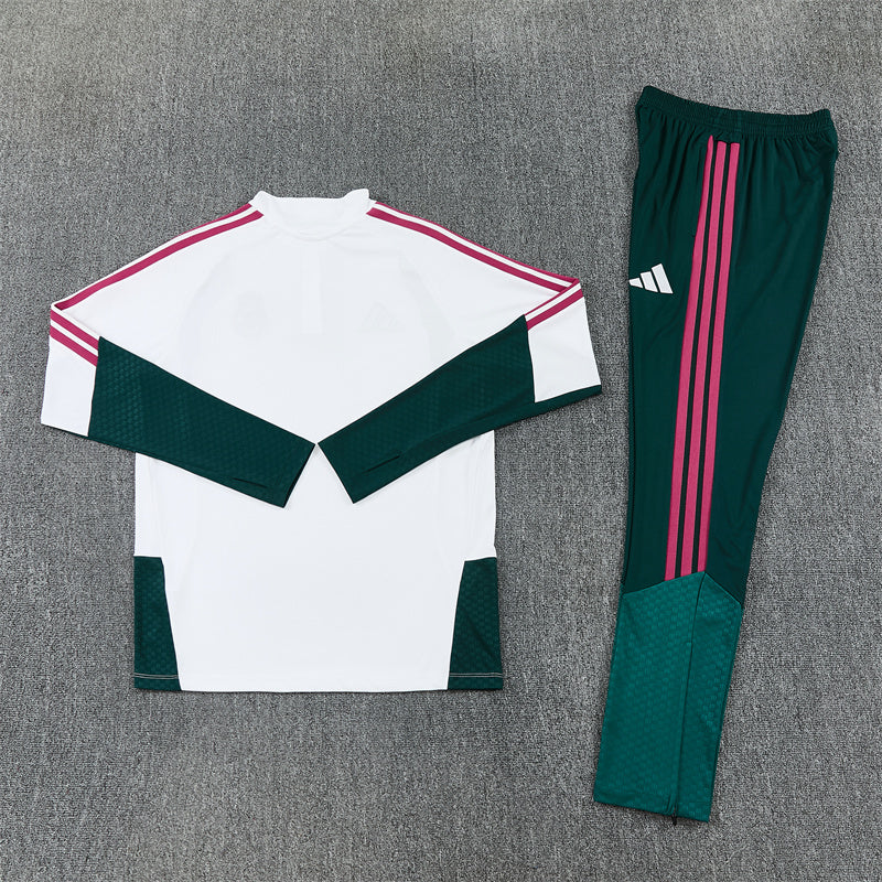Real Madrid Tracksuit-White and Dark Green