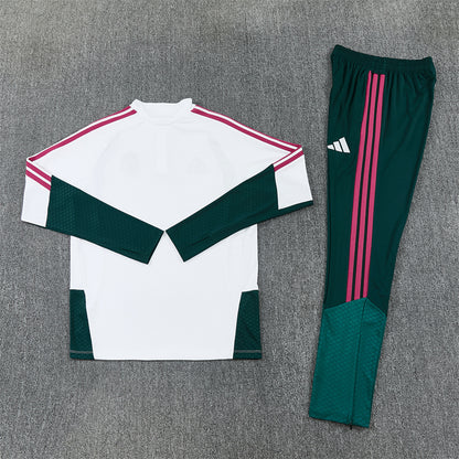 Real Madrid Tracksuit-White and Dark Green