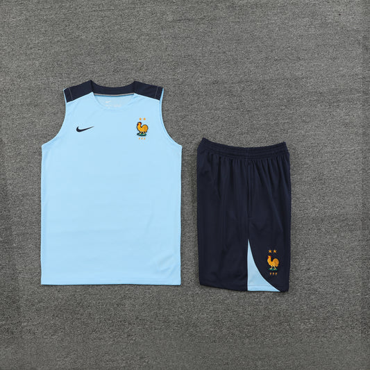 France Vest Set-Light Blue and Navy Blue