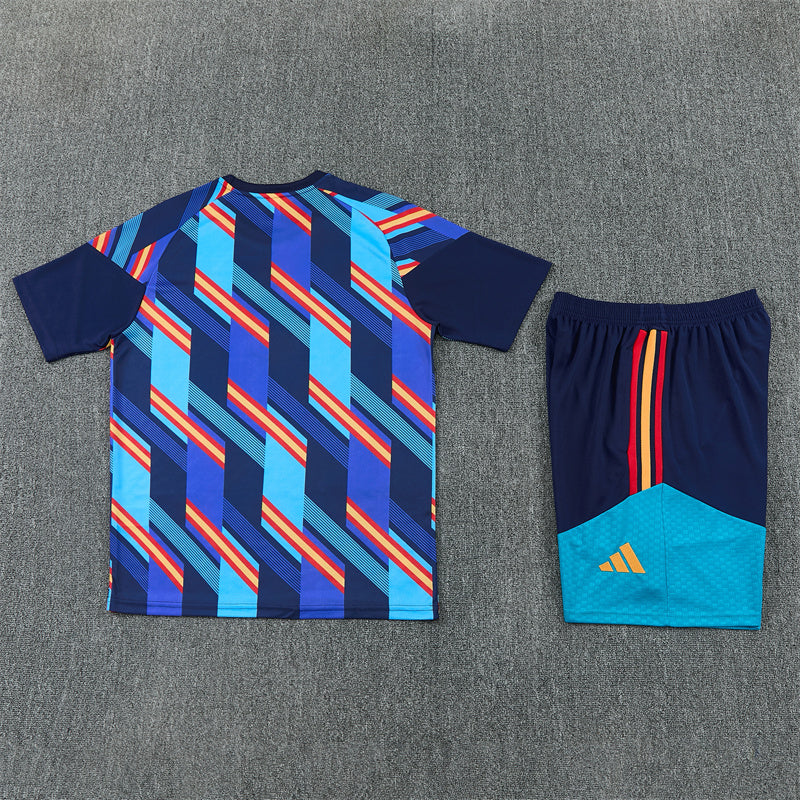 Spain Shorts Set-Blue and Navy Blue