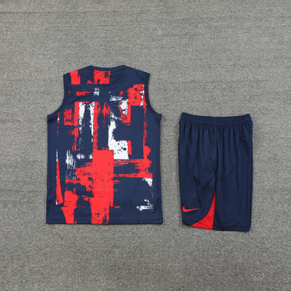 PSG Vest Set-White, Red and Navy Blue