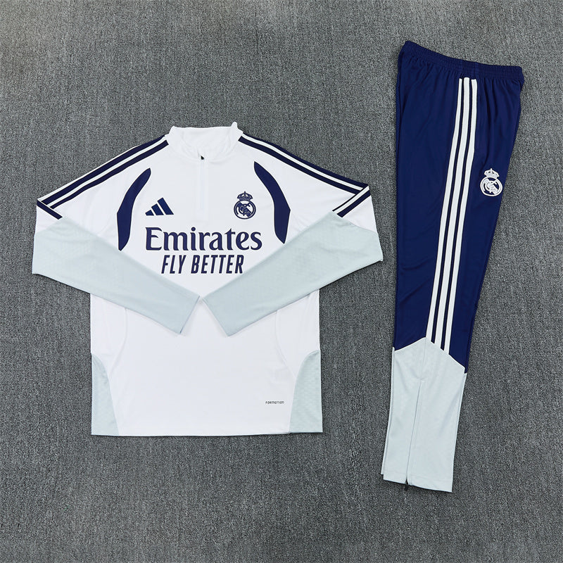 Real Madrid Tracksuit-White and Navy Blue