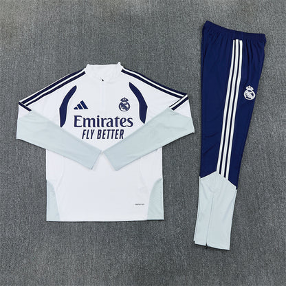 Real Madrid Tracksuit-White and Navy Blue