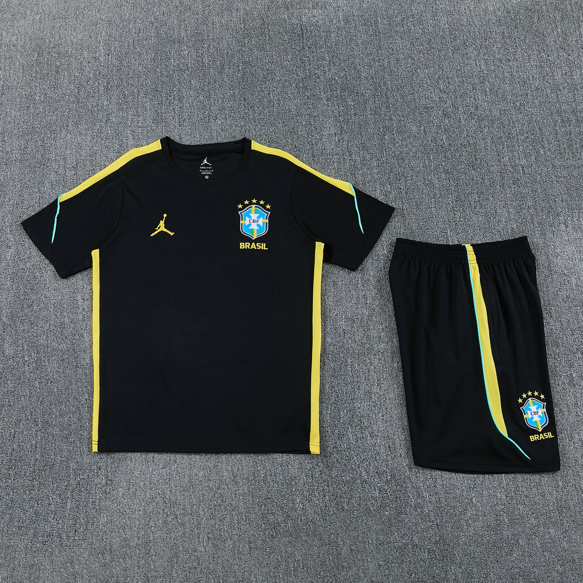 Brazil Shorts Set-Black and Yellow