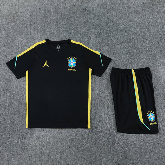 Brazil Shorts Set-Black and Yellow