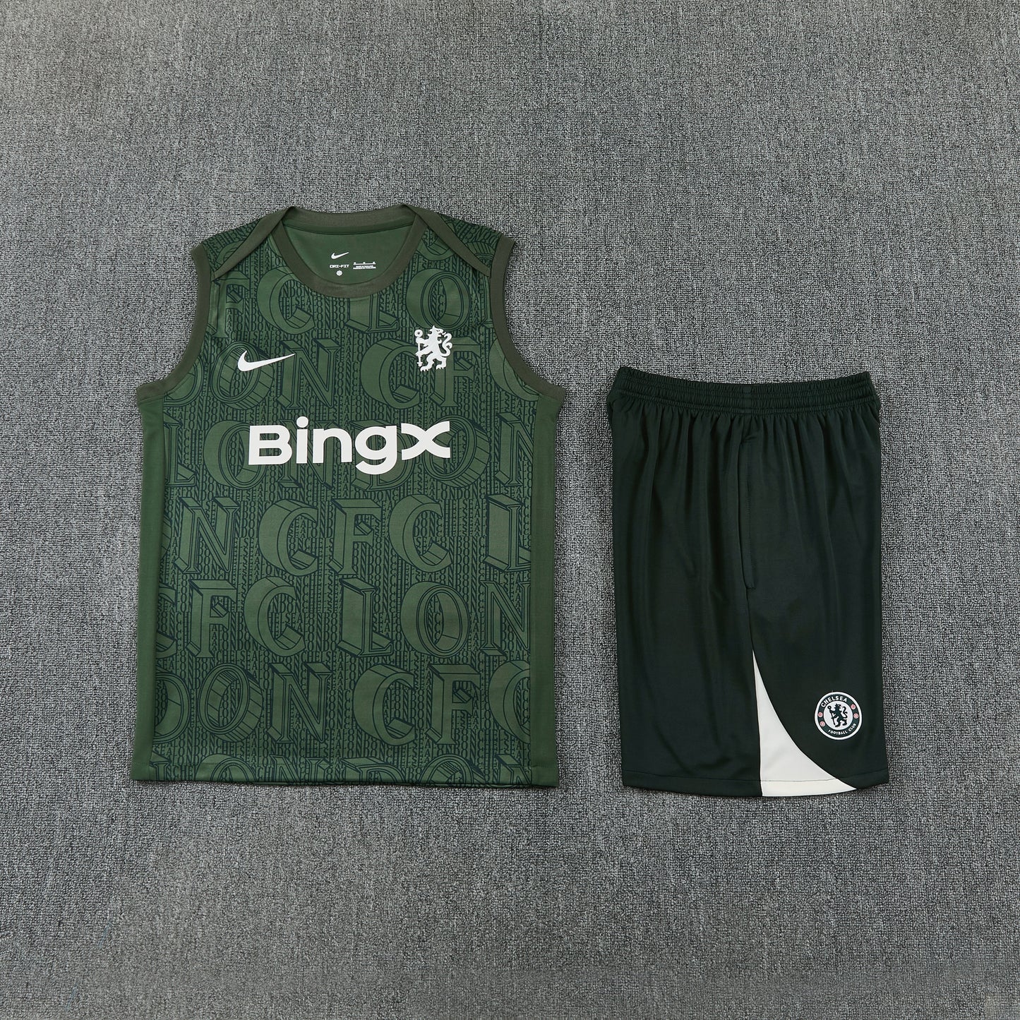 Chelsea Vest Set-Dark Green and Black