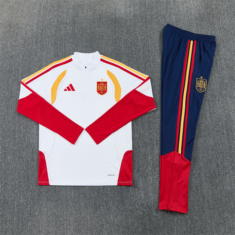 Spain Tracksuit-White, Red and Navy Blue