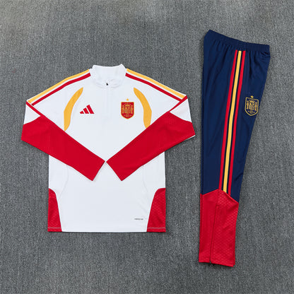 Spain Tracksuit-White, Red and Navy Blue