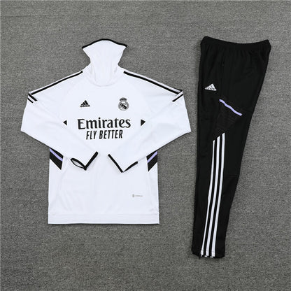 Real Madrid Tracksuit-White and Black