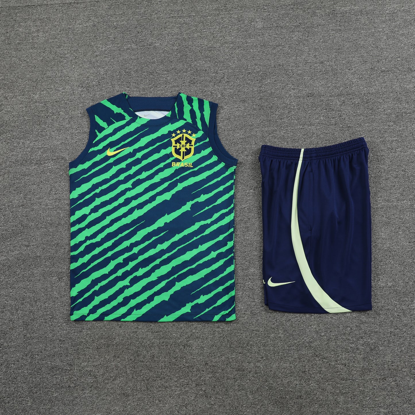 Brazil Vest Set-Green and Navy Blue