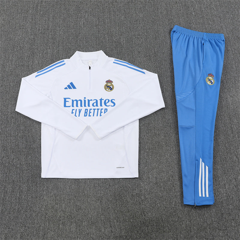 Real Madrid Tracksuit-White and Blue