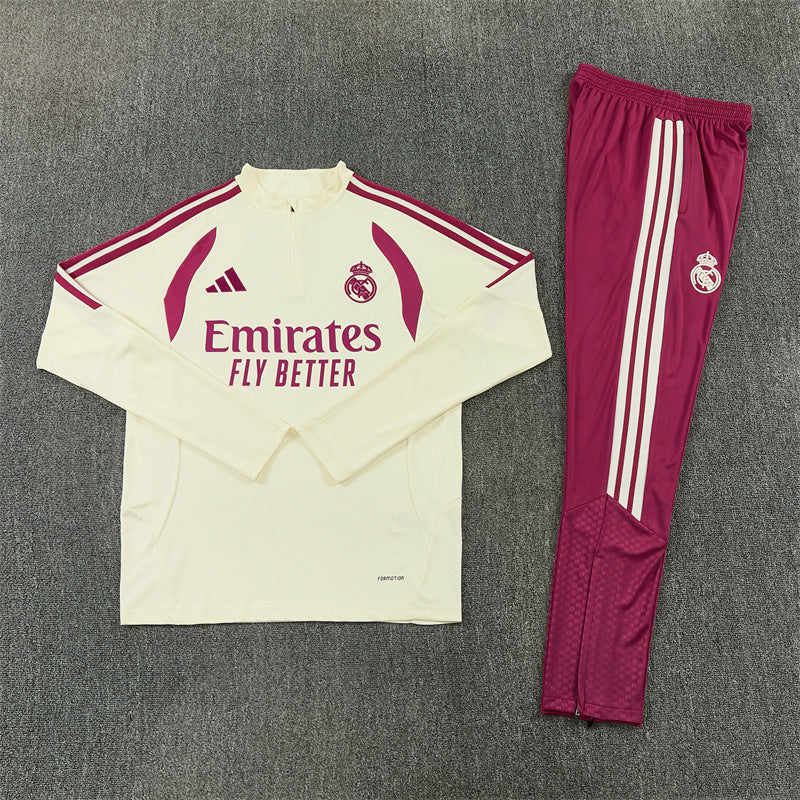 Real Madrid Tracksuit-Cream and Pink