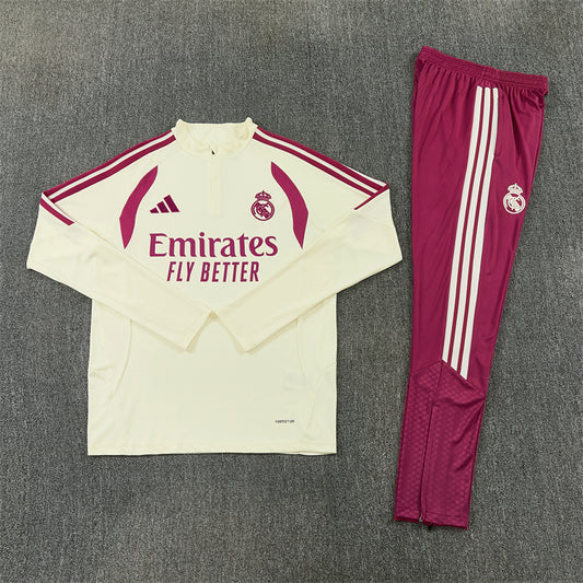 Real Madrid Tracksuit-Cream and Pink
