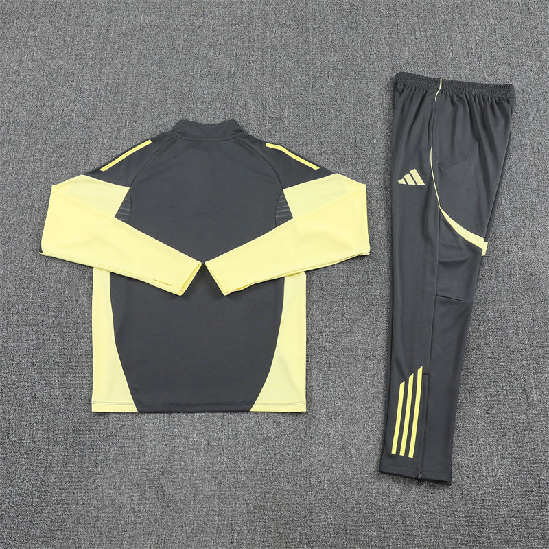 Real Madrid Tracksuit-Dark Grey and Yellow