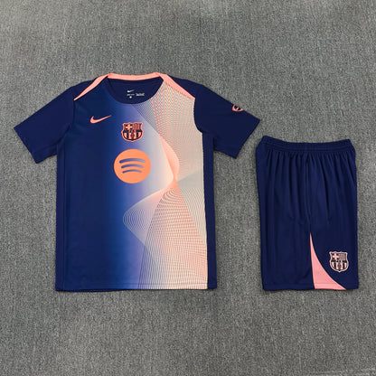 Barcelona Shorts Set-Blue and Cream