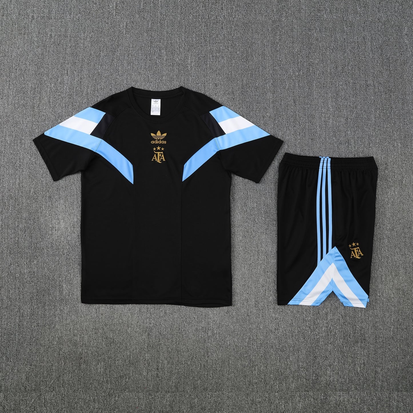 Argentina Shorts Set-Black and Blue