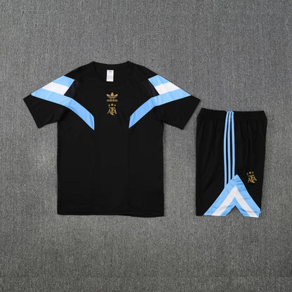 Argentina Shorts Set-Black and Blue