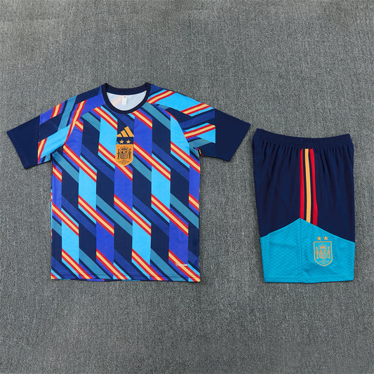 Spain Shorts Set-Blue and Navy Blue