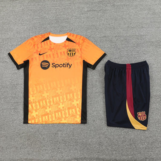 Barcelona Shorts Set-Orange and Black