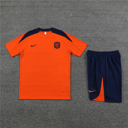 Netherlands Shorts Set-Orange and Navy Blue
