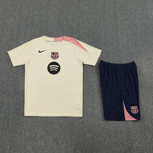 Barcelona Shorts Set-Cream and Dark Blue