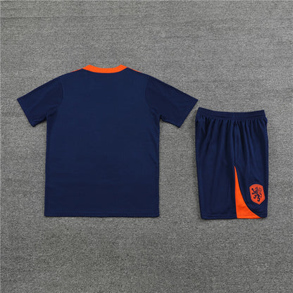 Netherlands Shorts Set-Navy Blue and Orange