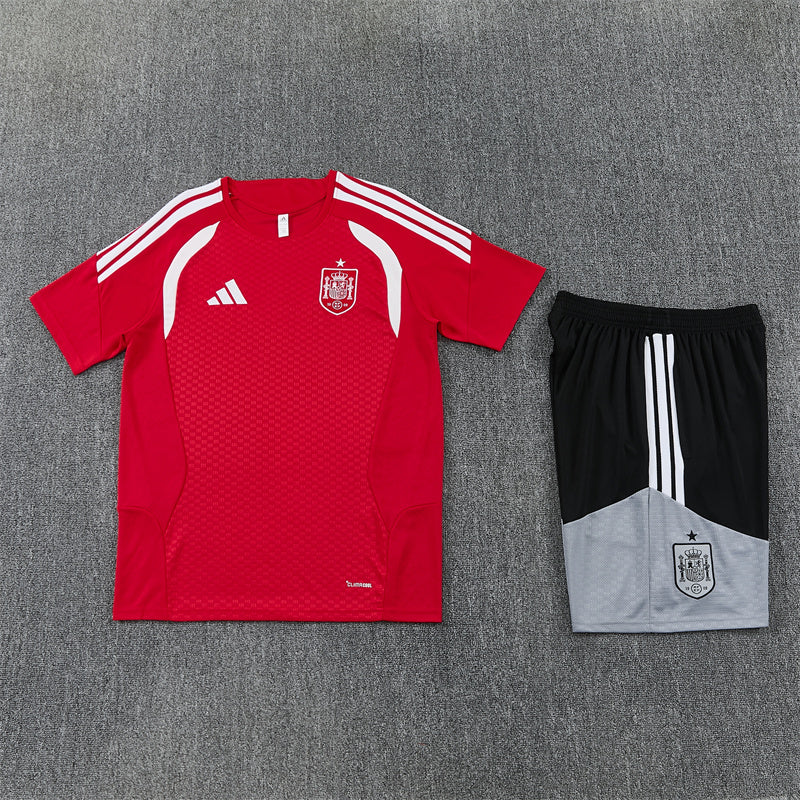 Spain Shorts Set-Red and Black